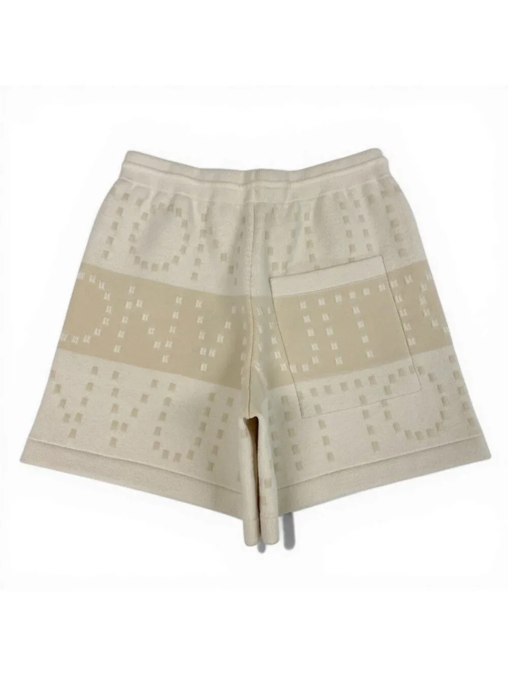 Louis Vuitton Chunky Stripe Logo Jacquard Shorts Ivory M